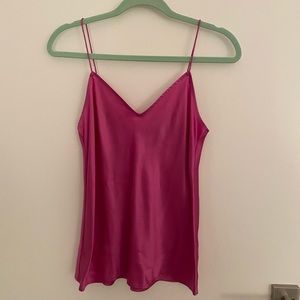 Pink 100% silk cami.